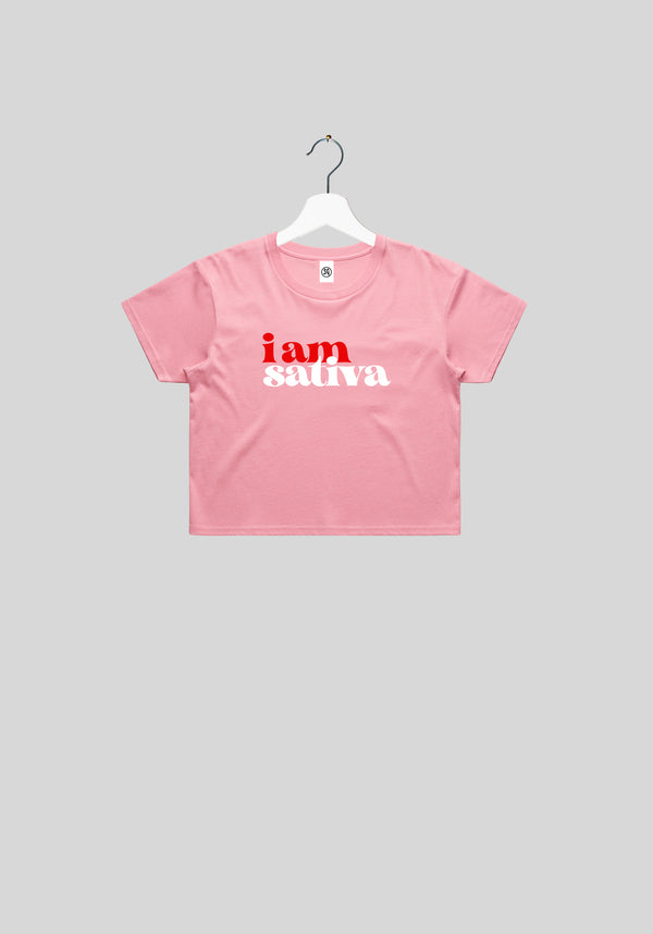 I Am Sativa Font Two Women's Crop Light Thread