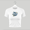 Cannabis Utopians Blue Flower Baby Tee | tshirts by Sano Gardens | Shop Utopian Threads