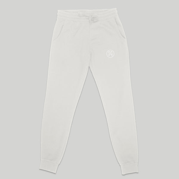 Cannabis Utopians Fleece Joggers White | pants by Sano Gardens | Shop Utopian Threads