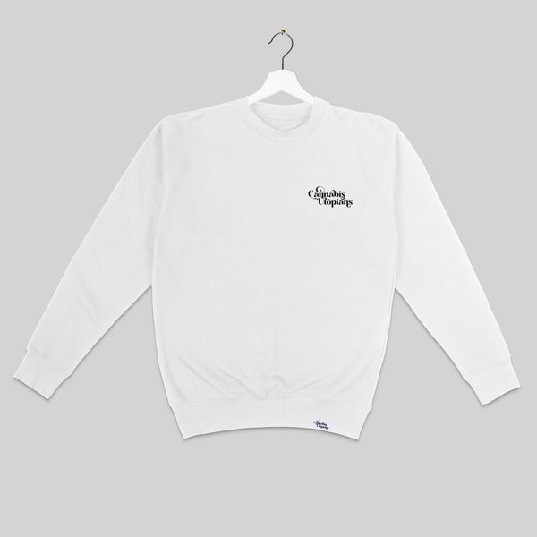 Cannabis Utopians Mark Crewneck Black | sweatshirts by Sano Gardens | Shop Utopian Threads