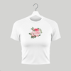 Cannabis Utopians Pink Flower Baby Tee | tshirts by Sano Gardens | Shop Utopian Threads
