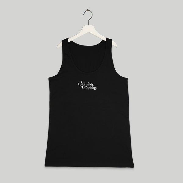 Cannabis Utopians Womens Rib Tank White | tank tops by Sano Gardens | Shop Utopian Threads