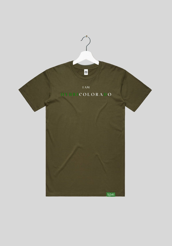 I Am Hybrid Colorado Font Three Light Thread Tee | tshirts by Utopian Threads | Shop Utopian Threads