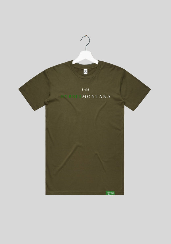 I Am Hybrid Montana Font Three Light Thread Tee | tshirts by Utopian Threads | Shop Utopian Threads