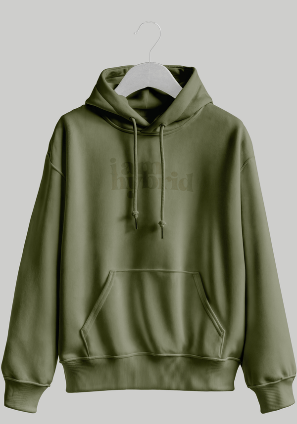 I Am Hybrid Single Tone Hoodie | Deep Green Edition | Utopian Threads | hoodies by Utopian Threads | Shop Utopian Threads