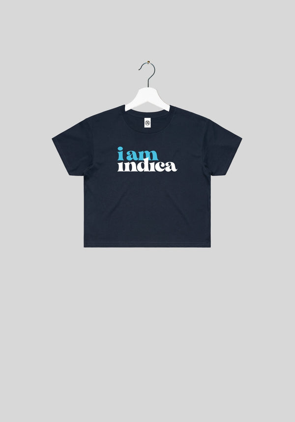 I Am Indica Font Two Women's Crop Light Thread | tshirts by Utopian Threads | Shop Utopian Threads