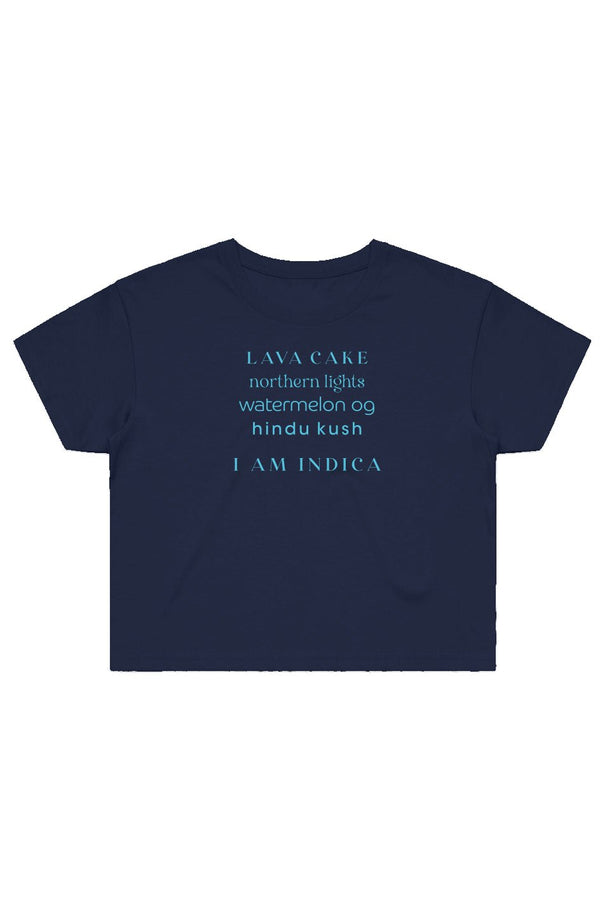 I Am Indica Strains Women's Crop Light Thread | tshirts by Utopian Threads | Shop Utopian Threads