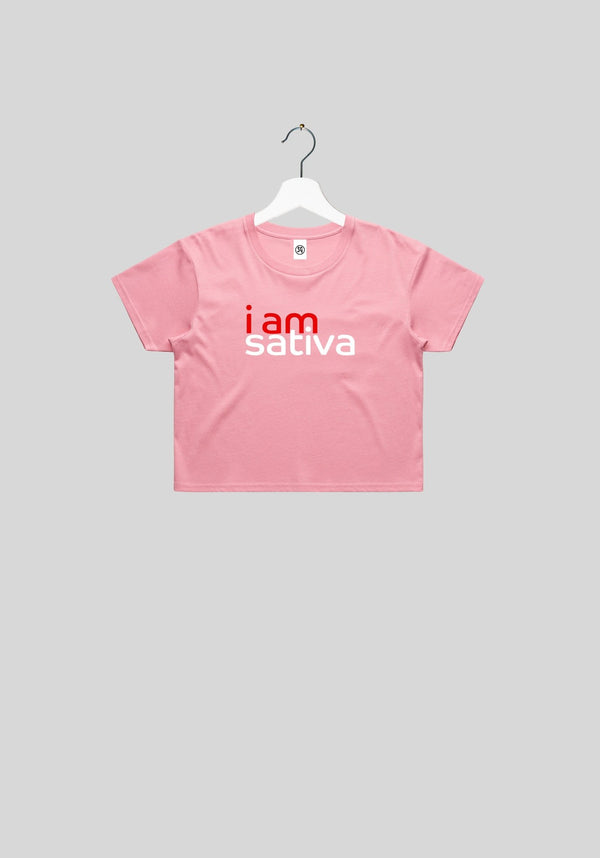 I Am Sativa Font One Women's Crop Light Thread | tshirts by Utopian Threads | Shop Utopian Threads