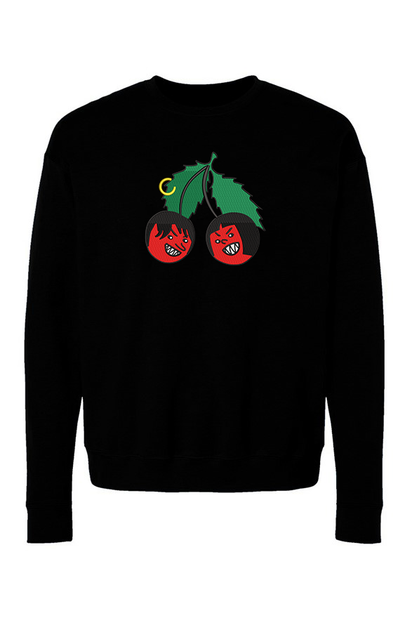 Fruit gone bad Cherry Crew Neck Sweatshirt Embroid