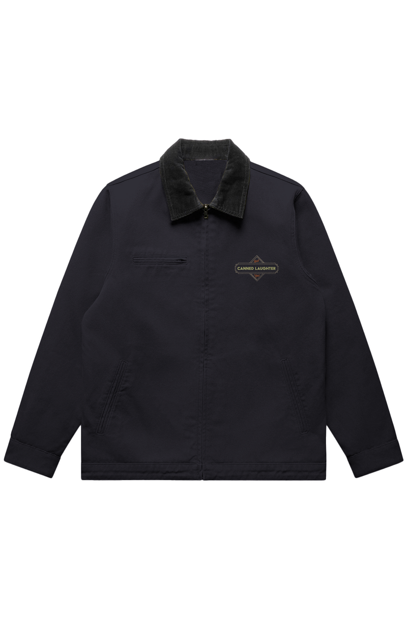 Canned Laughter Embroidered Work Jacket - Blue