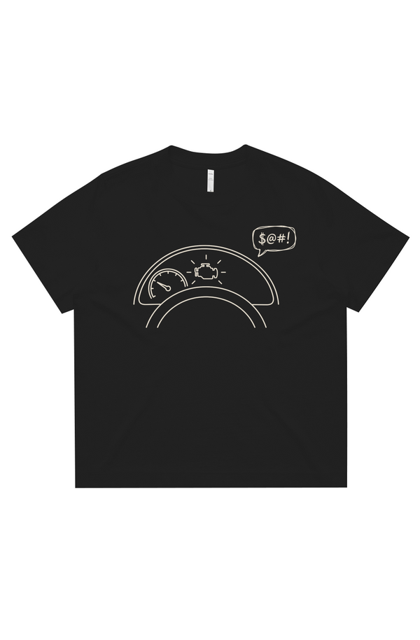 Womens Box Tee Check Engine